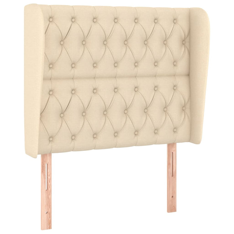 vidaXL krémszínű szövet fejtámla szárnyakkal 93 x 23 x 118/128 cm