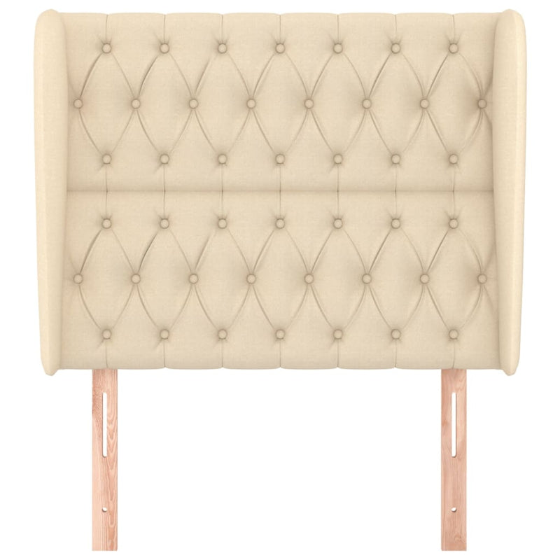 vidaXL krémszínű szövet fejtámla szárnyakkal 93 x 23 x 118/128 cm