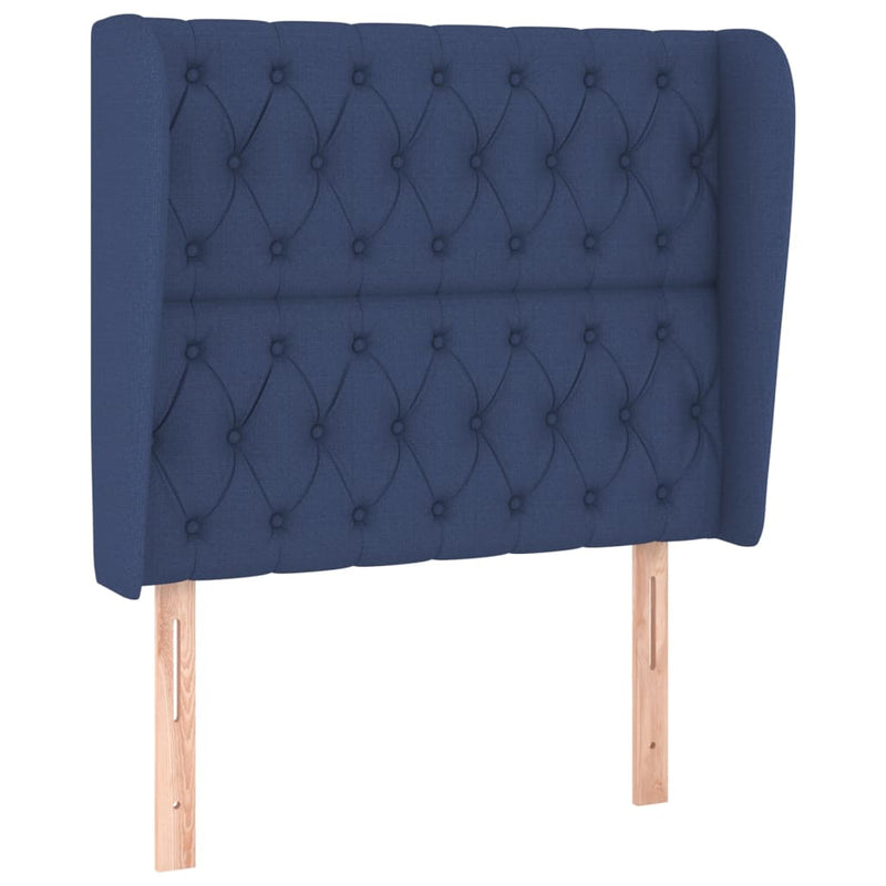 vidaXL kék szövet fejtámla szárnyakkal 93 x 23 x 118/128 cm