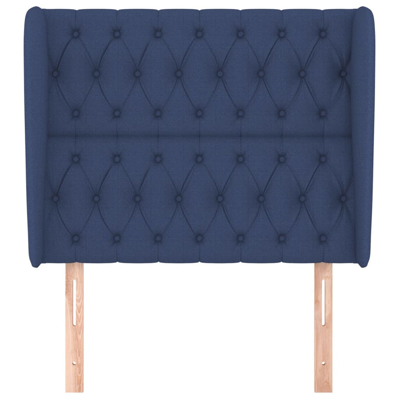 vidaXL kék szövet fejtámla szárnyakkal 93 x 23 x 118/128 cm