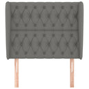 vidaXL sötétszürke szövet fejtámla szárnyakkal 103 x 23 x 118/128 cm