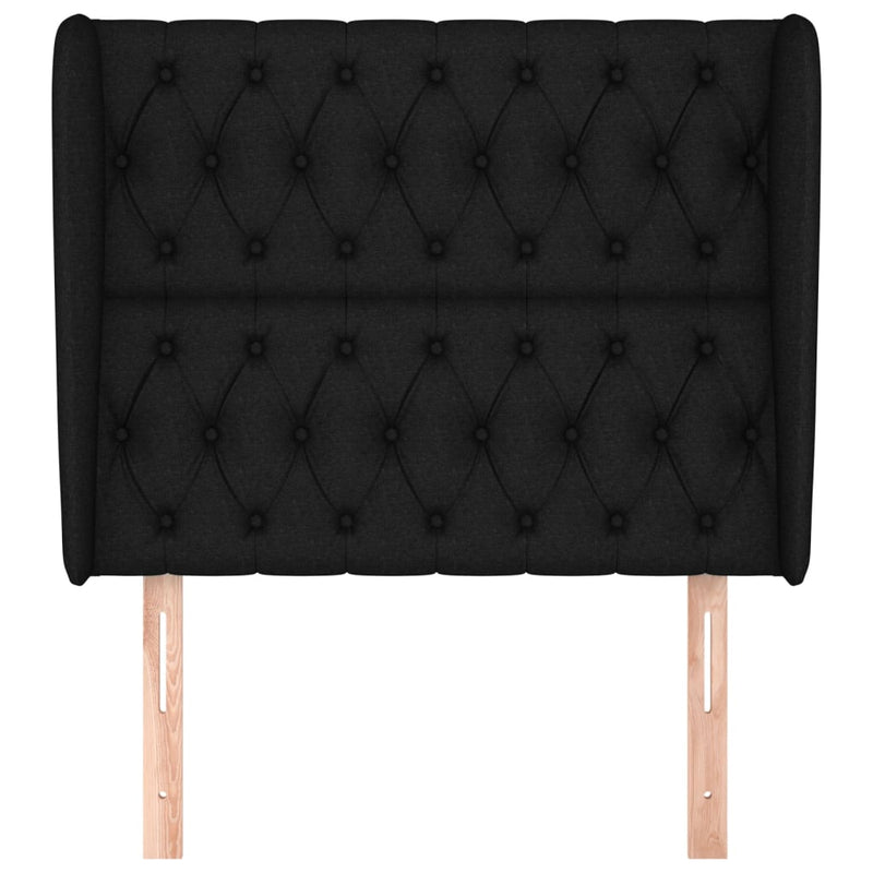vidaXL fekete szövet fejtámla szárnyakkal 103 x 23 x 118/128 cm
