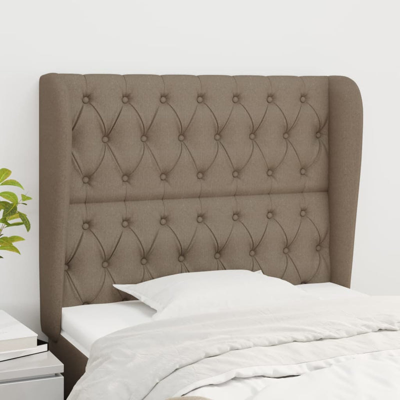 vidaXL tópszínű szövet fejtámla szárnyakkal 103 x 23 x 118/128 cm