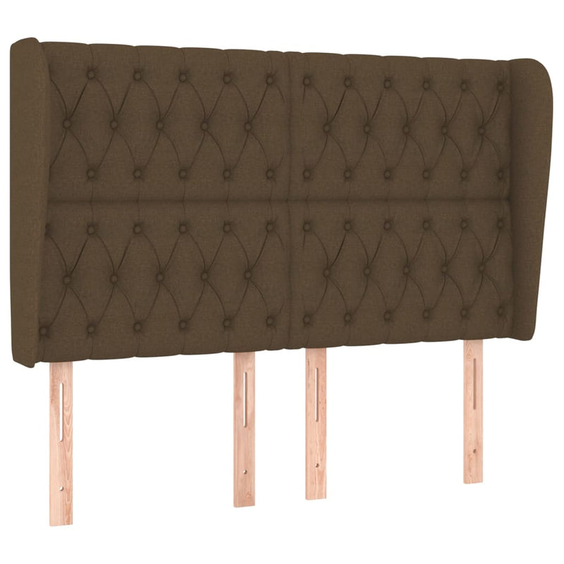 vidaXL sötétbarna szövet fejtámla szárnyakkal 147 x 23 x 118/128 cm