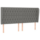 vidaXL sötétszürke szövet fejtámla szárnyakkal 203x23x118/128 cm
