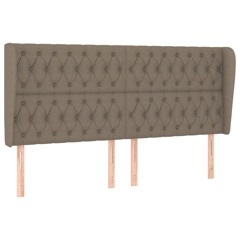 vidaXL tópszínű szövet fejtámla szárnyakkal 203x23x118/128 cm