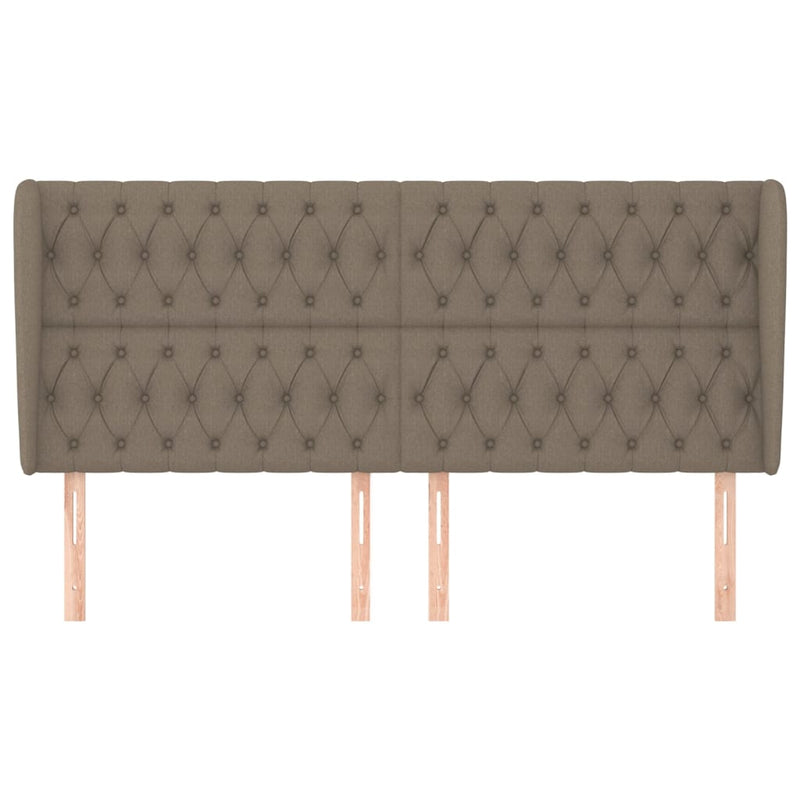 vidaXL tópszínű szövet fejtámla szárnyakkal 203x23x118/128 cm