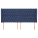 vidaXL kék szövet fejtámla szárnyakkal 203x23x118/128 cm