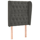 vidaXL sötétszürke bársony fejtámla szárnyakkal 83 x 23 x 118/128 cm