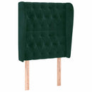 vidaXL sötétzöld bársony fejtámla szárnyakkal 83 x 23 x 118/128 cm
