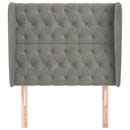vidaXL világosszürke bársony fejtámla szárnyakkal 93 x 23 x 118/128 cm