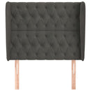 vidaXL sötétszürke bársony fejtámla szárnyakkal 93 x 23 x 118/128 cm