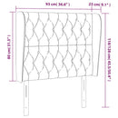 vidaXL sötétszürke bársony fejtámla szárnyakkal 93 x 23 x 118/128 cm