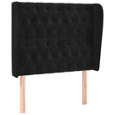 vidaXL fekete bársony fejtámla szárnyakkal 93 x 23 x 118/128 cm