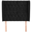 vidaXL fekete bársony fejtámla szárnyakkal 93 x 23 x 118/128 cm