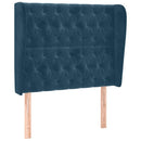 vidaXL sötétkék bársony fejtámla szárnyakkal 93 x 23 x 118/128 cm