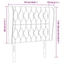 vidaXL sötétkék bársony fejtámla szárnyakkal 93 x 23 x 118/128 cm