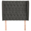 vidaXL sötétszürke bársony fejtámla szárnyakkal 103 x 23 x 118/128 cm
