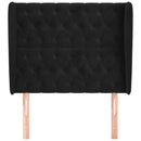 vidaXL fekete bársony fejtámla szárnyakkal 103 x 23 x 118/128 cm