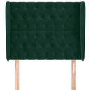 vidaXL sötétzöld bársony fejtámla szárnyakkal 103 x 23 x 118/128 cm