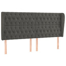 vidaXL sötétszürke bársony fejtámla szárnyakkal 203x23x118/128 cm