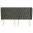 vidaXL sötétszürke bársony fejtámla szárnyakkal 203x23x118/128 cm