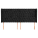 vidaXL fekete bársony fejtámla szárnyakkal 203x23x118/128 cm