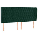 vidaXL sötétzöld bársony fejtámla szárnyakkal203x23x118/128 cm