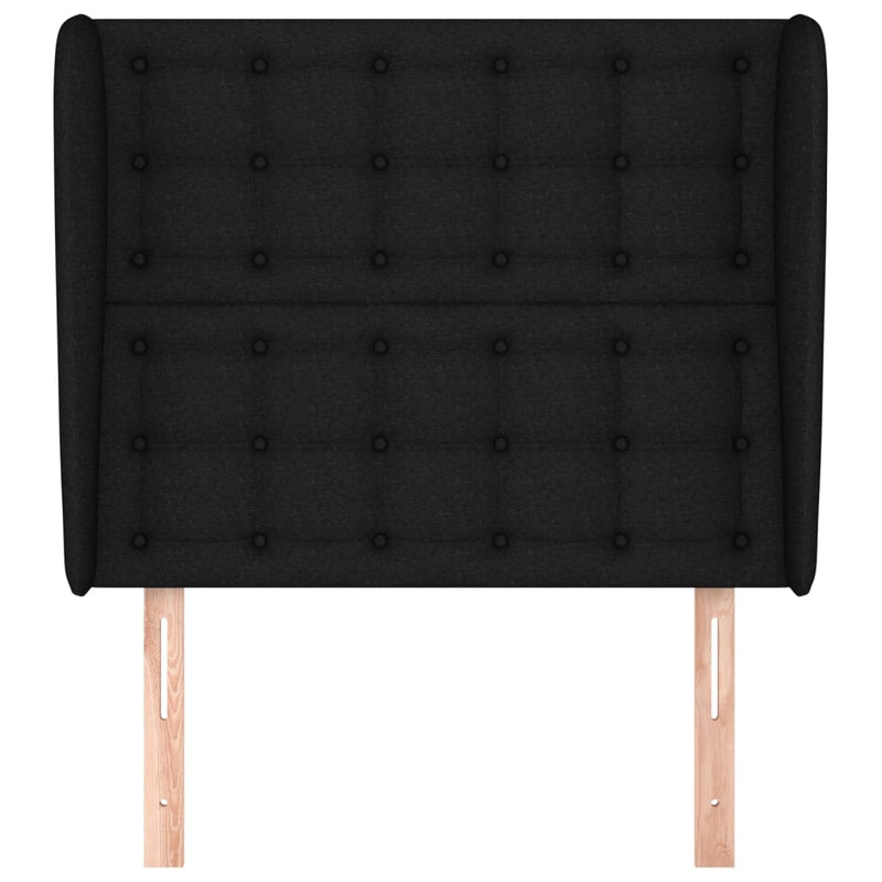 vidaXL fekete szövet fejtámla szárnyakkal 83 x 23 x 118/128 cm