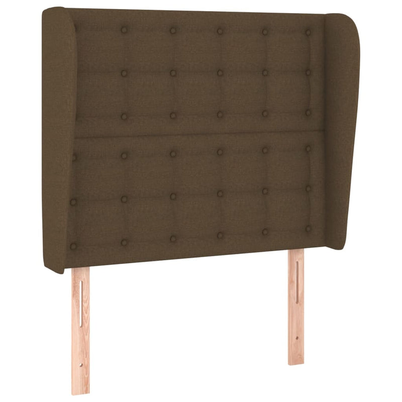 vidaXL sötétbarna szövet fejtámla szárnyakkal 83 x 23 x 118/128 cm