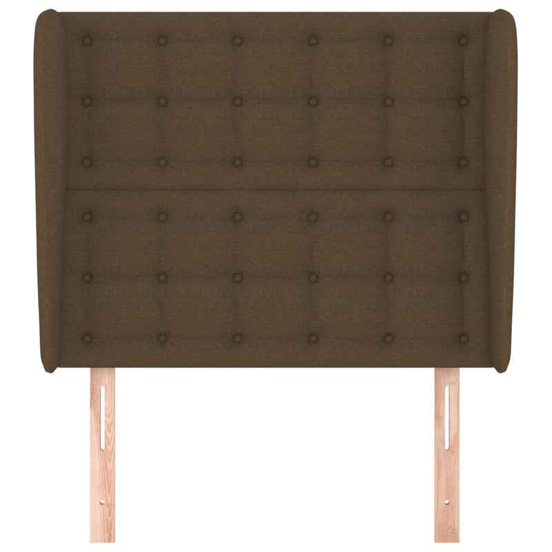 vidaXL sötétbarna szövet fejtámla szárnyakkal 83 x 23 x 118/128 cm