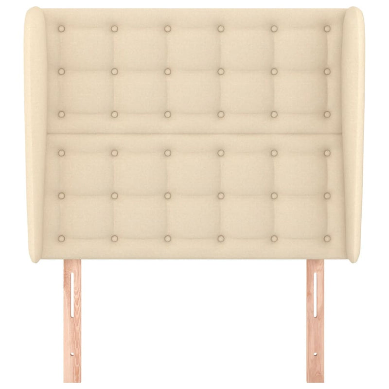 vidaXL krémszínű szövet fejtámla szárnyakkal 83 x 23 x 118/128 cm