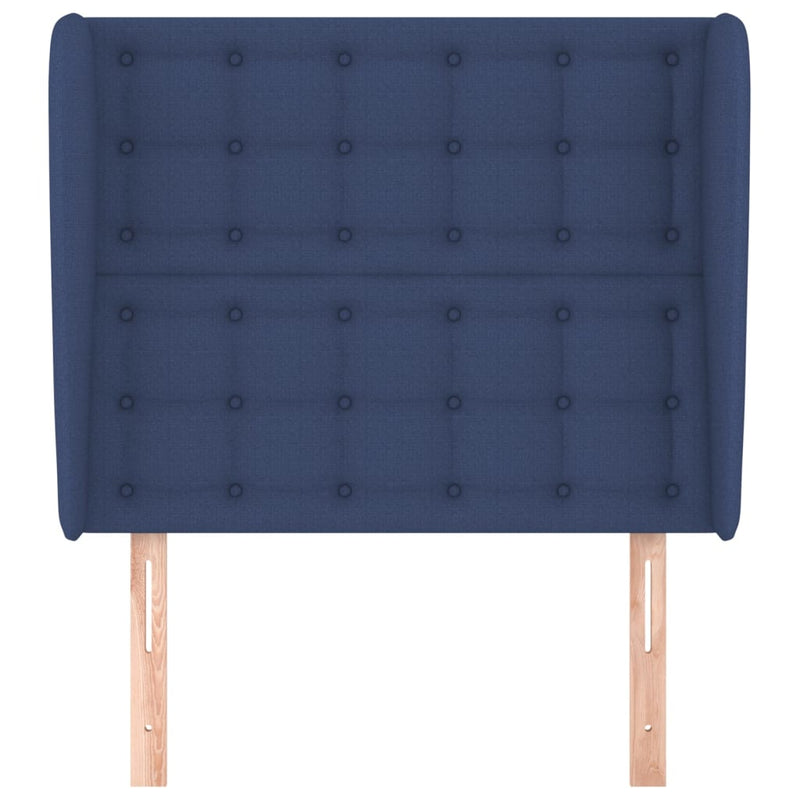 vidaXL kék szövet fejtámla szárnyakkal 83 x 23 x 118/128 cm