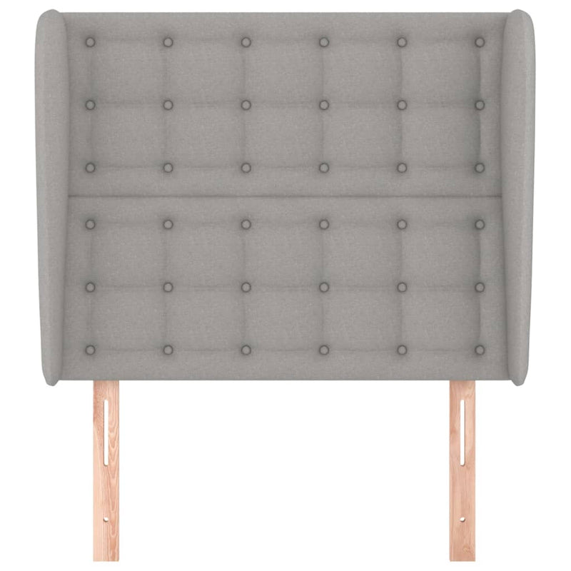 vidaXL világosszürke szövet fejtámla szárnyakkal 93 x 23 x 118/128 cm