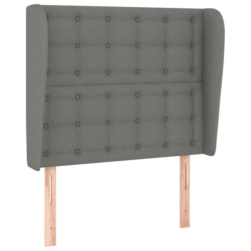 vidaXL sötétszürke szövet fejtámla szárnyakkal 93 x 23 x 118/128 cm