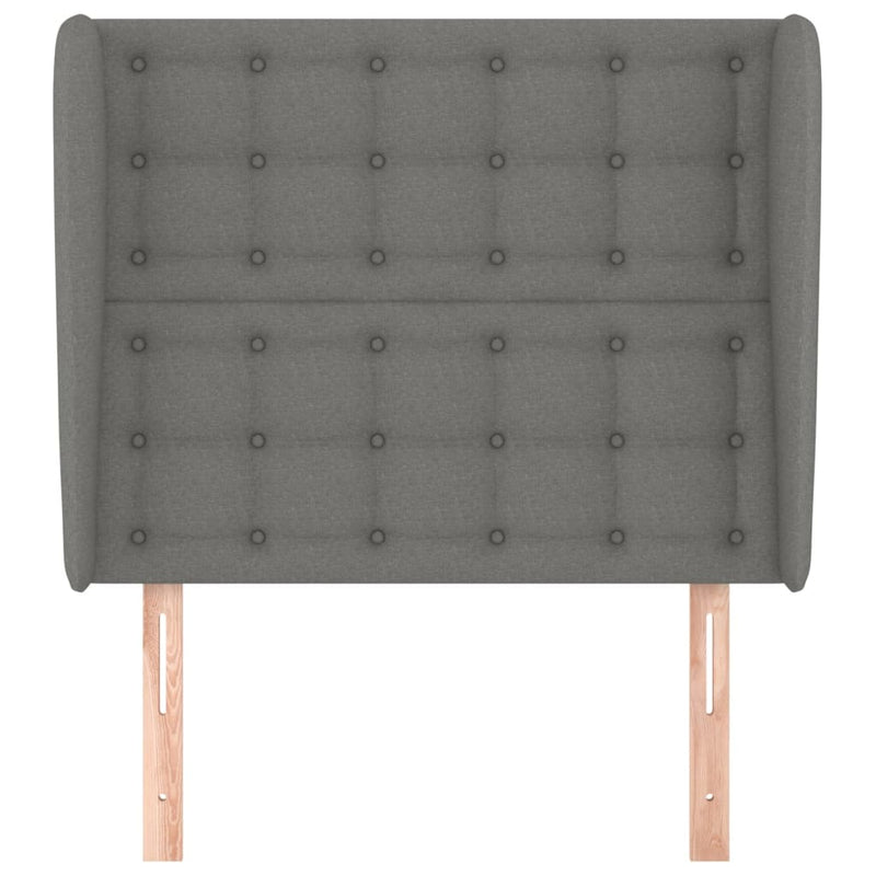 vidaXL sötétszürke szövet fejtámla szárnyakkal 93 x 23 x 118/128 cm