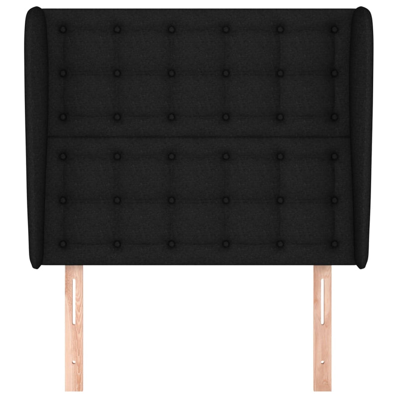 vidaXL fekete szövet fejtámla szárnyakkal 93 x 23 x 118/128 cm