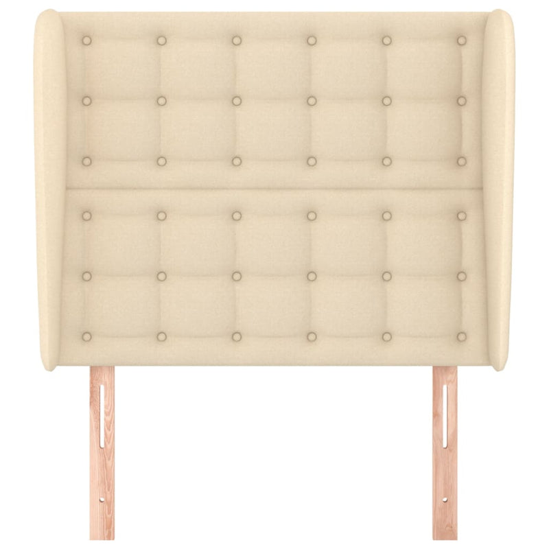 vidaXL krémszínű szövet fejtámla szárnyakkal 93 x 23 x 118/128 cm