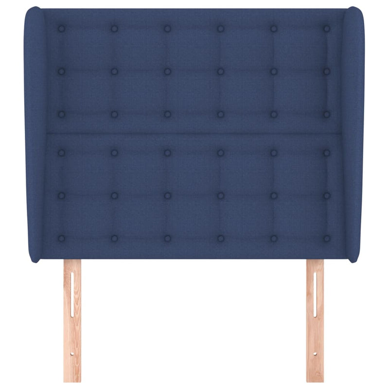 vidaXL kék szövet fejtámla szárnyakkal 93 x 23 x 118/128 cm