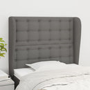 vidaXL sötétszürke szövet fejtámla szárnyakkal 103 x 23 x 118/128 cm