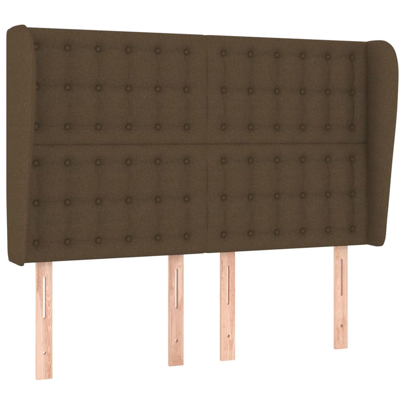vidaXL sötétbarna szövet fejtámla szárnyakkal 147 x 23 x 118/128 cm