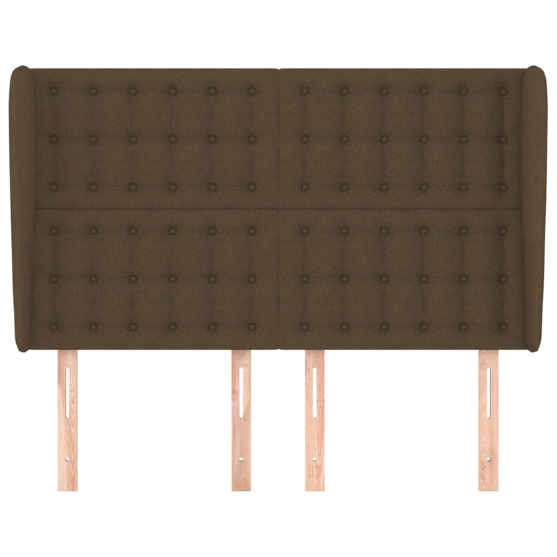 vidaXL sötétbarna szövet fejtámla szárnyakkal 147 x 23 x 118/128 cm