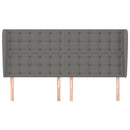 vidaXL sötétszürke szövet fejtámla szárnyakkal 163 x 23 x 118/128 cm