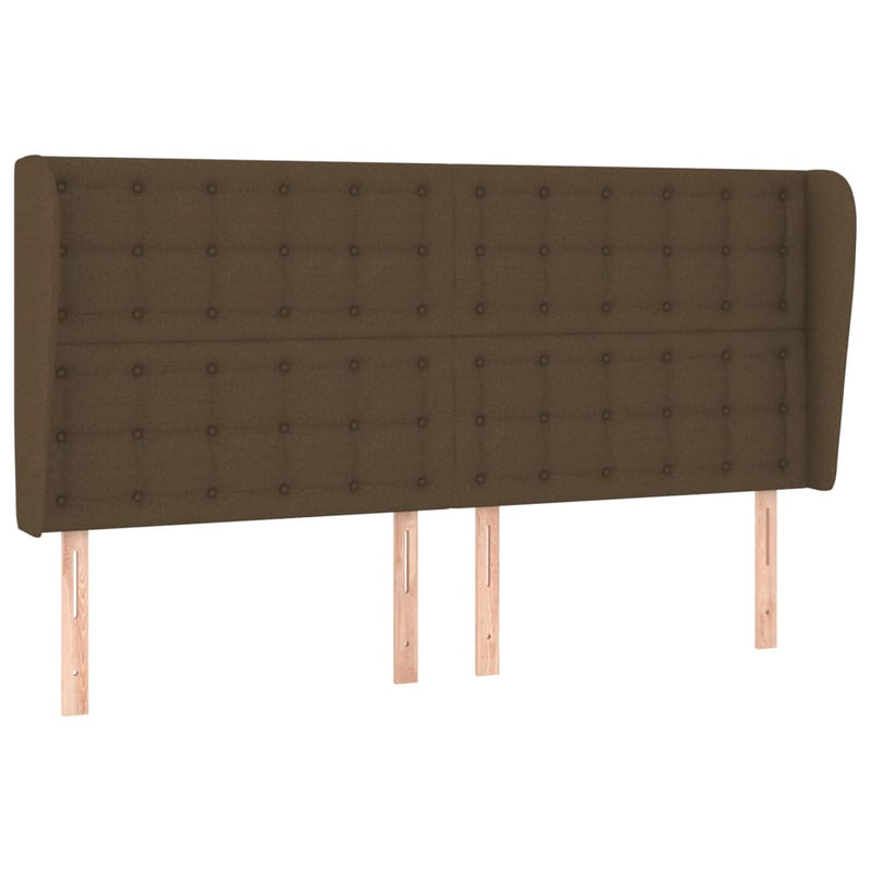 vidaXL sötétbarna szövet fejtámla szárnyakkal 163 x 23 x 118/128 cm