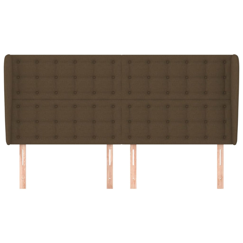 vidaXL sötétbarna szövet fejtámla szárnyakkal 163 x 23 x 118/128 cm