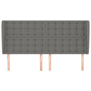 vidaXL sötétszürke szövet fejtámla szárnyakkal 183x23x118/128 cm