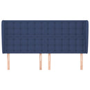 vidaXL kék szövet fejtámla szárnyakkal 183x23x118/128 cm