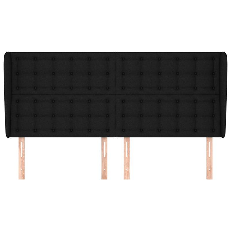 vidaXL fekete szövet fejtámla szárnyakkal 203x23x118/128 cm