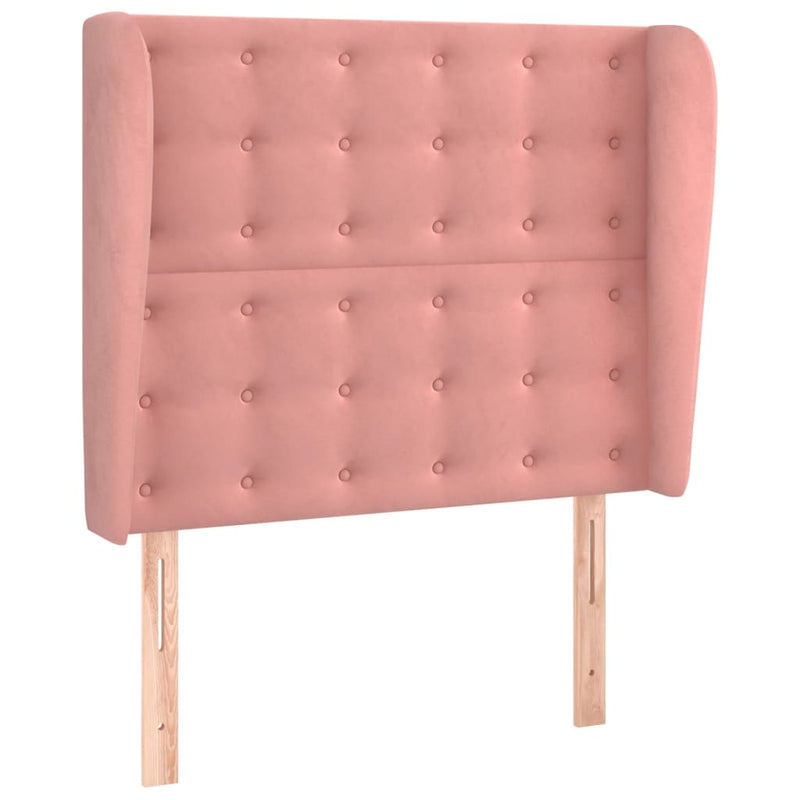 vidaXL rózsaszín bársony fejtámla szárnyakkal 83 x 23 x 118/128 cm