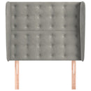vidaXL világosszürke bársony fejtámla szárnyakkal 93 x 23 x 118/128 cm